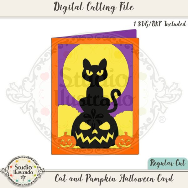 Cat and Pumpkin Halloween Card