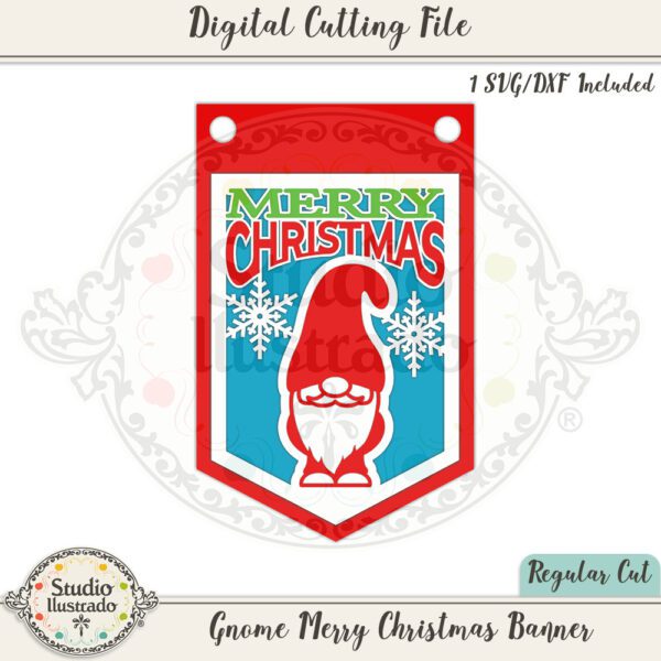 SI Gnome Merry Christmas Banner 2022