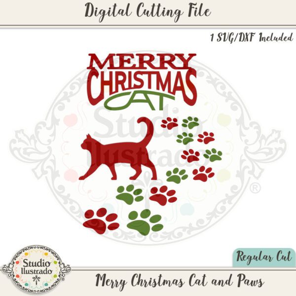 SI Merry Christmas Cat and Paws 2022