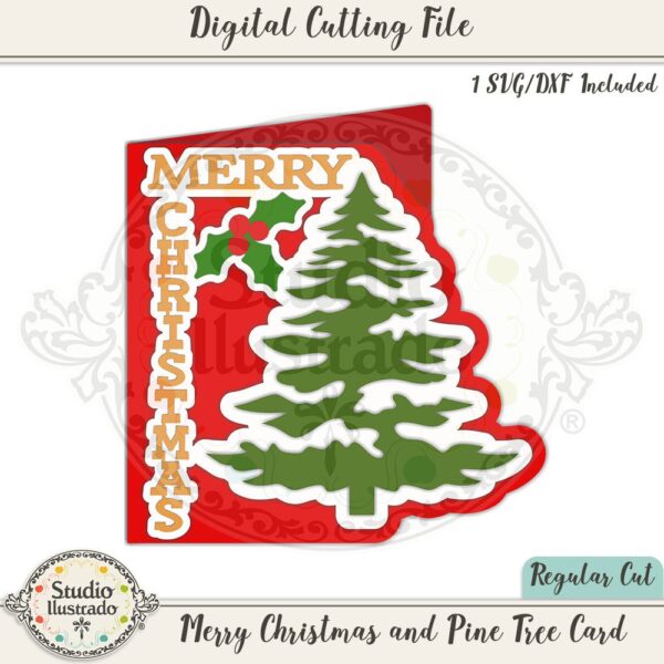 Merry Christmas and Pine Tree Card