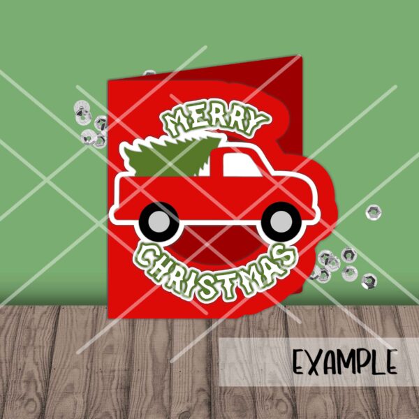 Red Truck Merry Christmas Card - Image 3