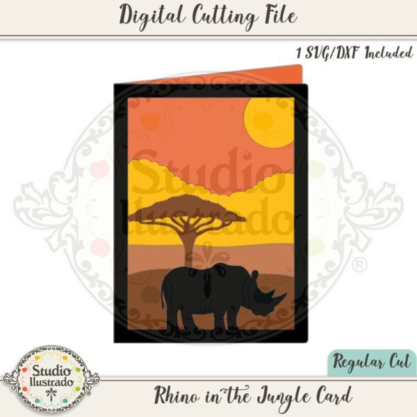 Rhino in the Jungle Card