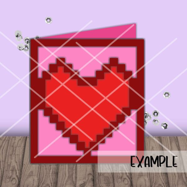 SI Heart Pixels Card mock scaled