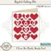 I Love You Pixels Hearts Card