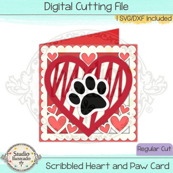 SI Scribbled Heart and Paw Card 2023