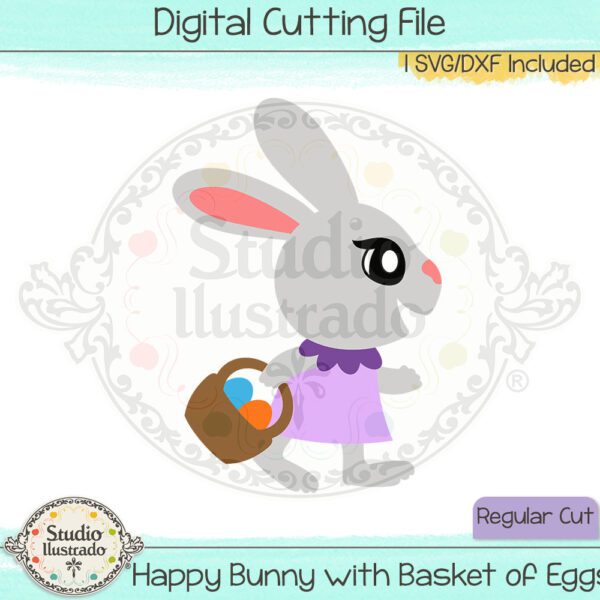 SI Happy Bunny with Basket of Eggs 2023