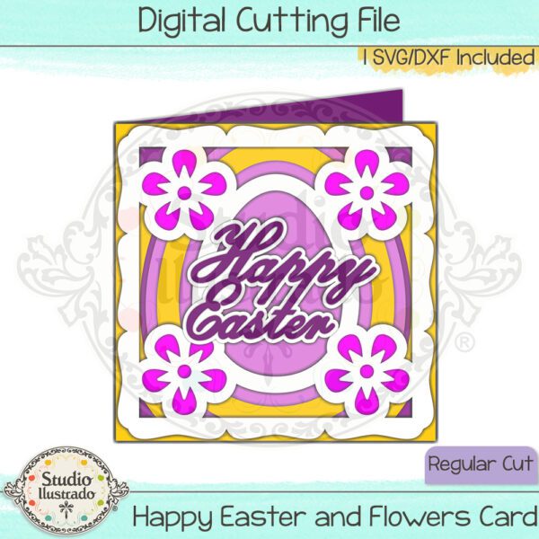 SI Happy Easter and Flowers Card 2023 1