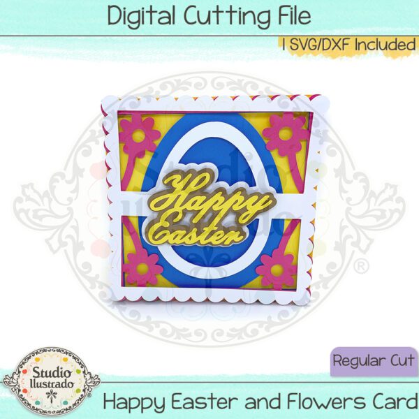 SI Happy Easter and Flowers Card 2023