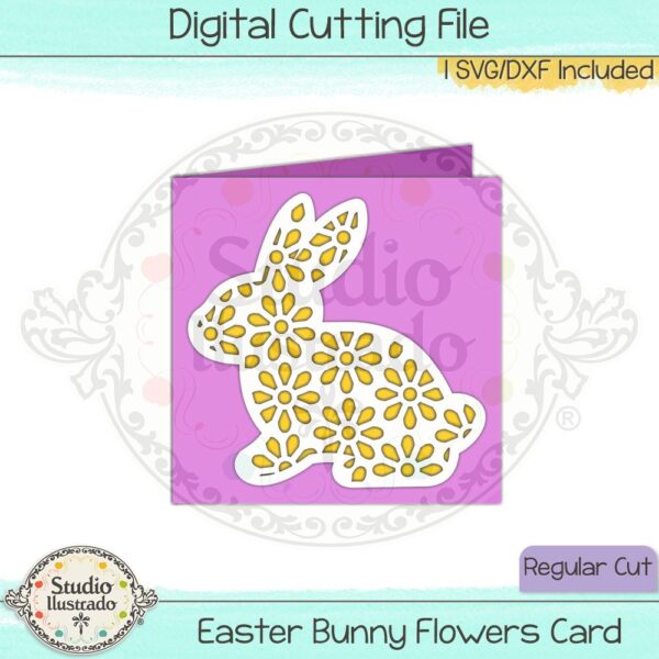 Easter Bunny Flowers Card