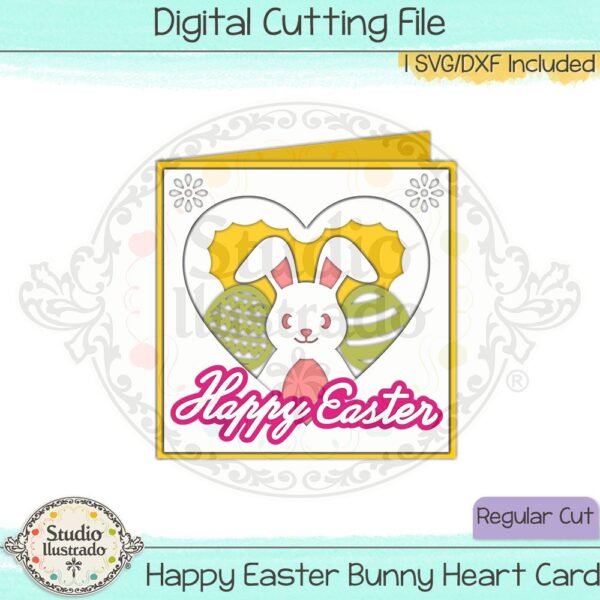 Happy Easter Bunny Heart Card