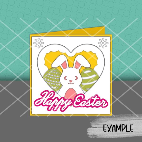 Happy Easter Bunny Heart Card - Image 2