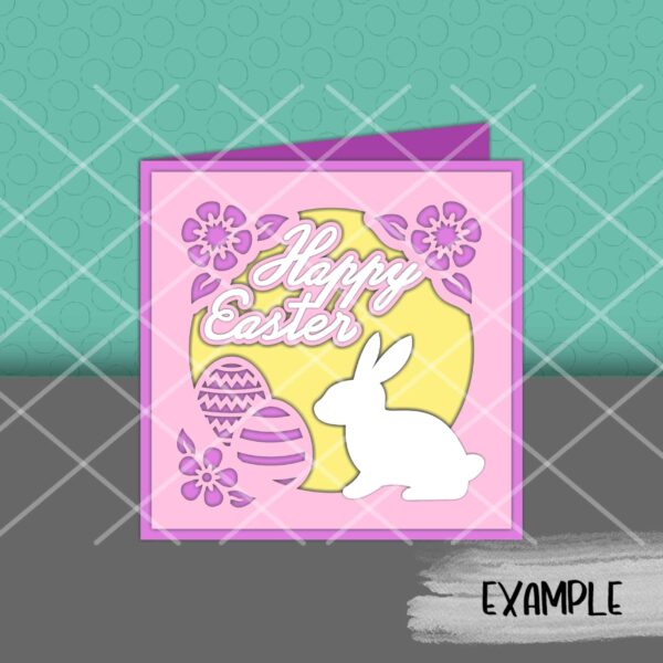 Happy Easter Bunny and Eggs Card - Image 2