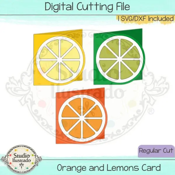 Orange and lemons card studio ilustrado
