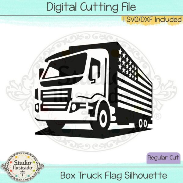 Box Truck Flag Silhouette