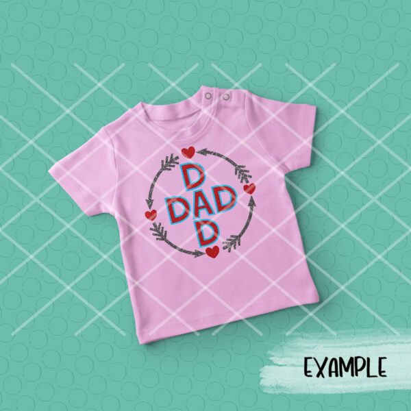 SI Dad and Arrows Hearts Circle mock