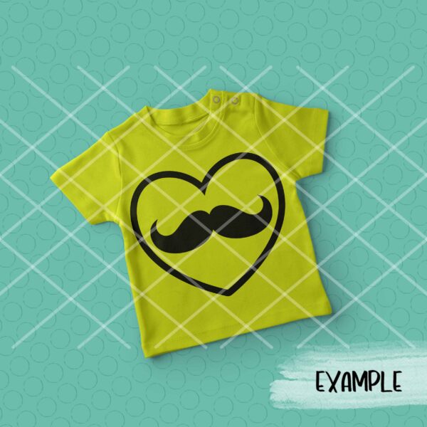 SI Moustache Heart mock